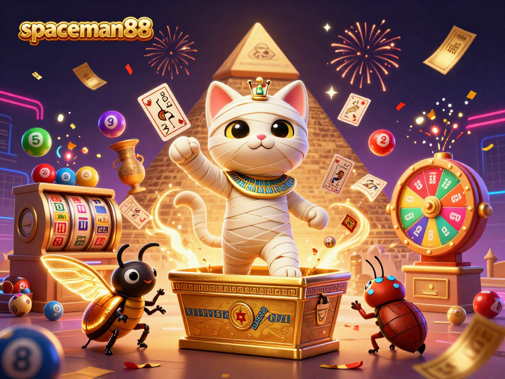 spaceman88 spins the reels in a vibrant gaming scene filled with excitement and action