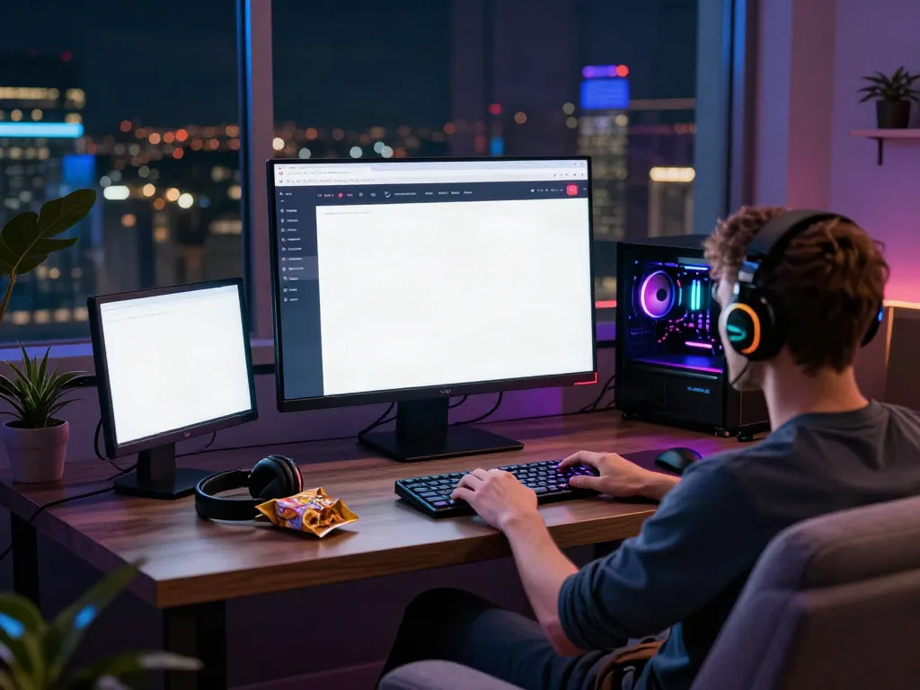 Casinos non gamblock UK user enjoying online gaming on a laptop with vibrant casino interface.