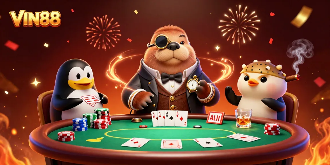 Engage with VIN88 for thrilling poker games at an underwater casino table.