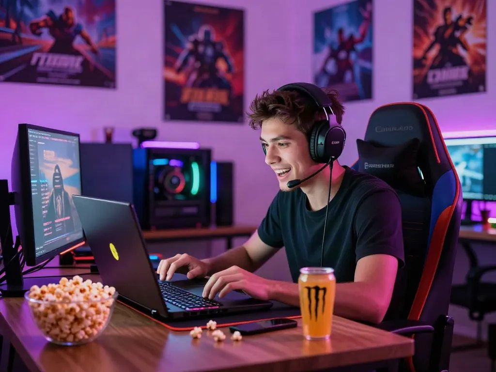 gaming enthusiast enjoying casinos non gamblock uk experience in vibrant gaming room