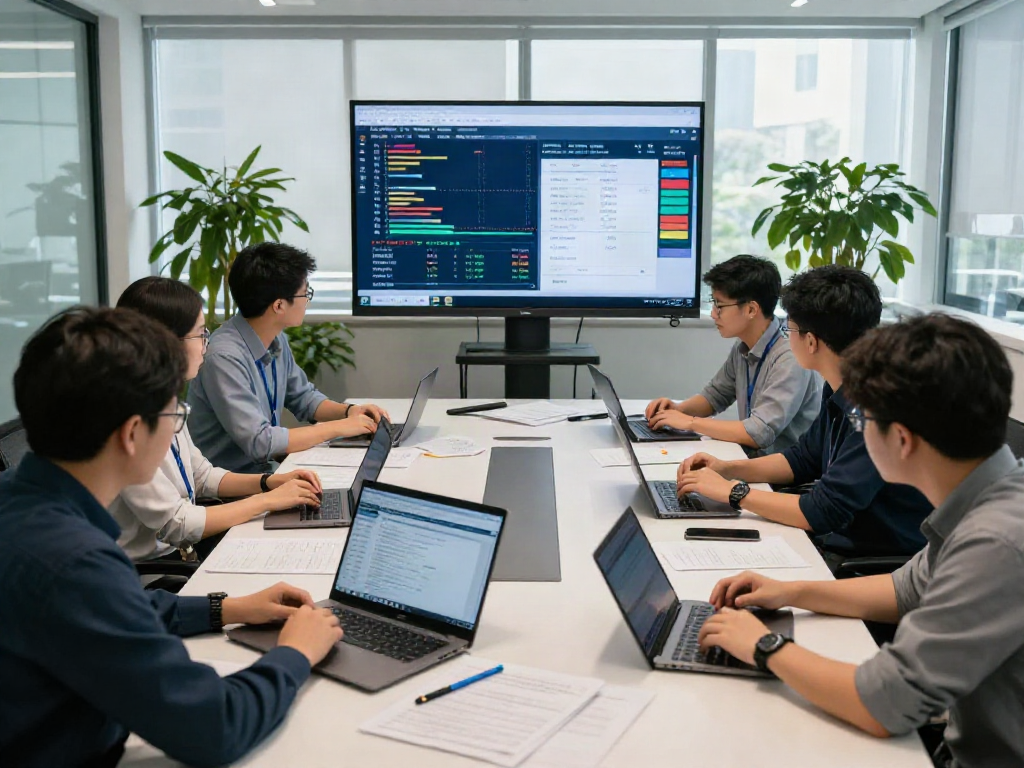 Team verifying 토토사이트 검증 먹튀스팟 statistics in a modern office setting
