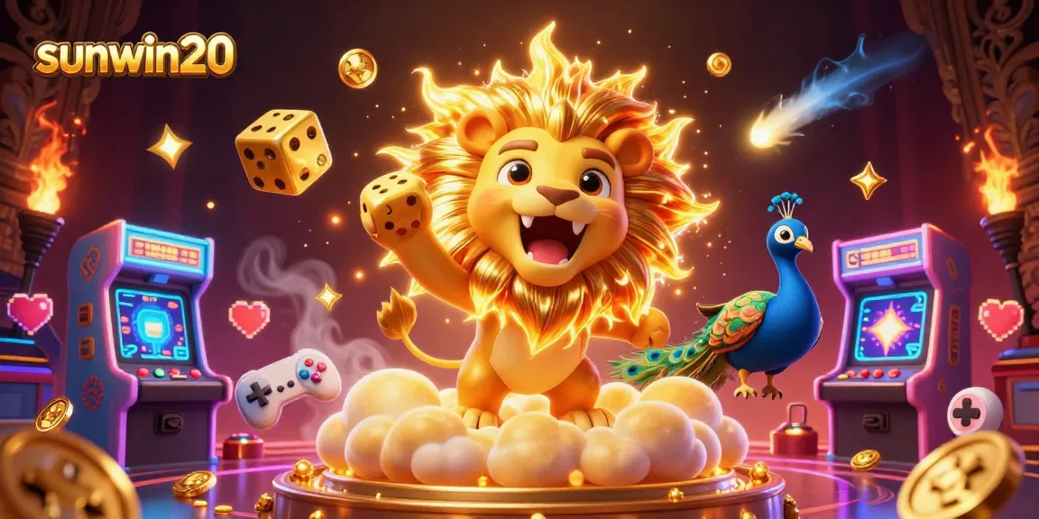 Engage in thrilling gameplay with sunwin20 in a vibrant casino-themed digital illustration.